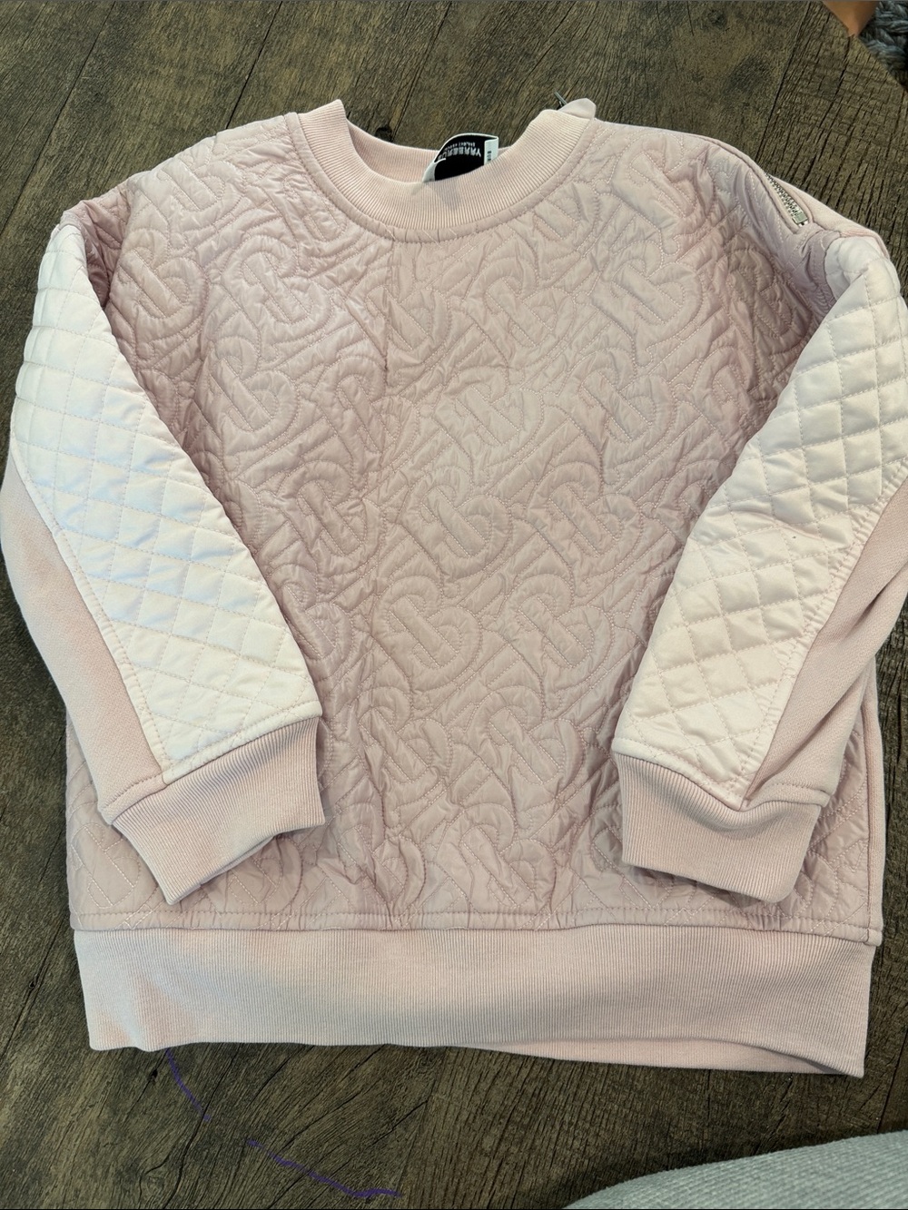 Burberry Quilted Light Pink Crewneck Sweatshirt